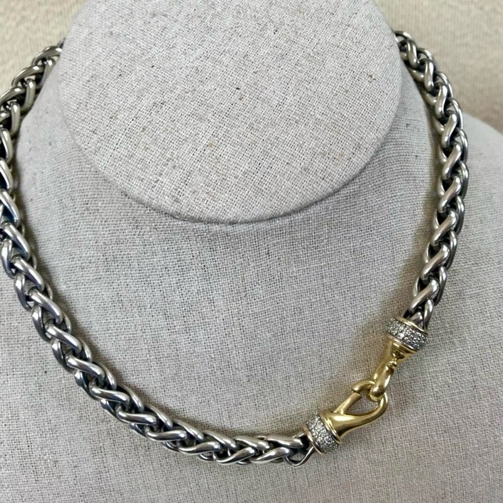 David Yurman Silver and Gold Necklace
